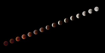 Abnehmender Blutmond in 16 Schritten