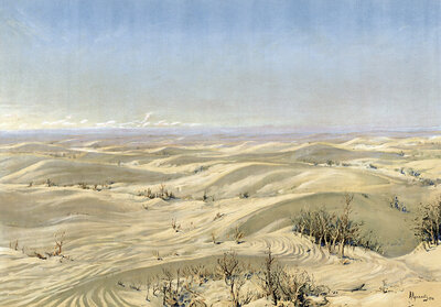 Cyzyl or Kizilcum is a pebble and sandy desert, which lies for the most part in the interior of the Turan lowlands. It is about 200, 000 km² in size and belongs to the territories of Turkmenistan, Uzbekistan and Kazakhstan, authentic reproduction of a sc