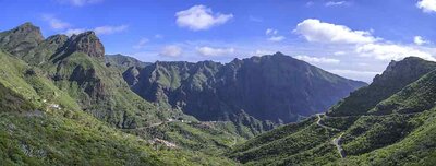 View of the mountain village of Masca In the Teno Mountains, Masca, Tenerife, Spain, Europe || Blick auf das Bergdorf Masca Im Teno-Gebirge, Masca, Teneriffa, Spanien, Europa