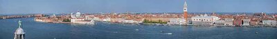 Panorama, city view with St. Mark's Square and church Santa Maria della Salute, Venice, Veneto, Italy, Europe